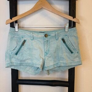 Y2K Vintage American Eagle Outfitters Womens Turquoise Denim Shorts Sz 6